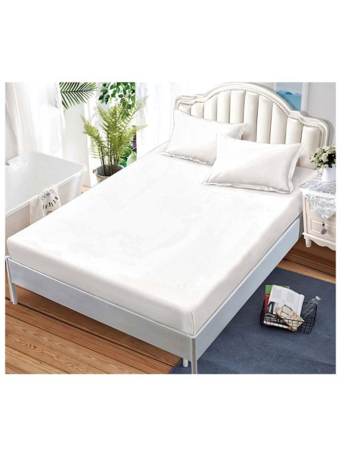 Cearceaf de pat cu elastic și două fețe de pernă, o singură culoare (pentru saltea 160x200 и 180x200) MarketVarna, 3 piese - Model V10465