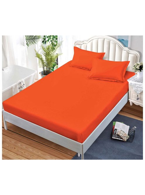 Cearceaf de pat cu elastic și două fețe de pernă, o singură culoare (pentru saltea 160x200 и 180x200) MarketVarna, 3 piese - Model V10466