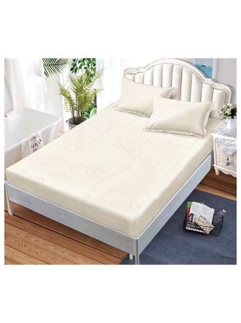 Cearceaf de pat cu elastic și două fețe de pernă, o singură culoare (pentru saltea 160x200 и 180x200) MarketVarna, 3 piese - Model V10467