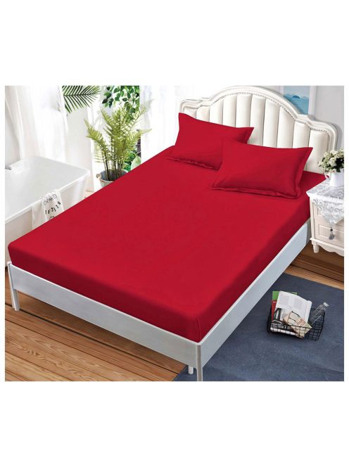 Cearceaf de pat cu elastic și două fețe de pernă, o singură culoare (pentru saltea 160x200 и 180x200) MarketVarna, 3 piese - Model V10468