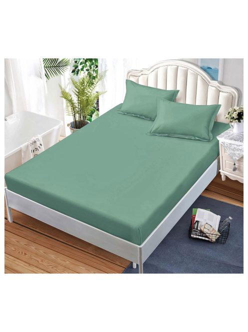 Cearceaf de pat cu elastic și două fețe de pernă, o singură culoare (pentru saltea 160x200 и 180x200) MarketVarna, 3 piese - Model V10472