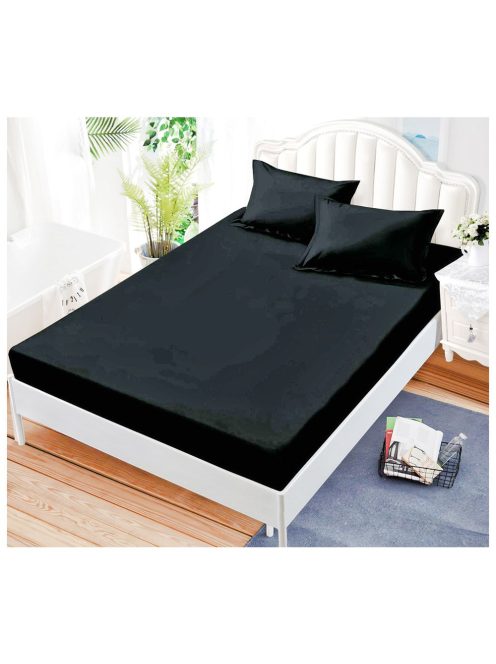 Cearceaf de pat cu elastic și două fețe de pernă, o singură culoare (pentru saltea 160x200 и 180x200) MarketVarna, 3 piese - Model V10482