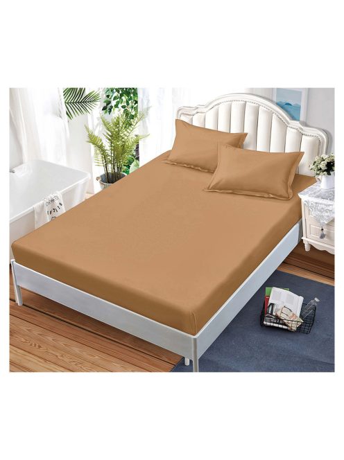 Cearceaf de pat cu elastic și două fețe de pernă, o singură culoare (pentru saltea 160x200 и 180x200) MarketVarna, 3 piese - Model V10488