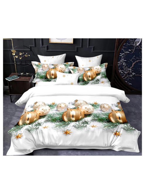 Lenjerie de pat cu două fețe, de Crăciun (o persoană și jumătate) MarketVarna, 4 piese - Model V10903