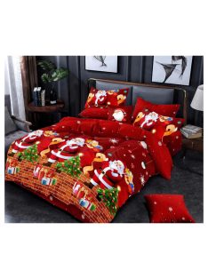   Lenjerie de pat cu două fețe, de Crăciun (o persoană și jumătate) MarketVarna, 4 piese - Model V10909