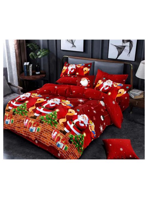 Lenjerie de pat cu două fețe, de Crăciun (o persoană și jumătate) MarketVarna, 4 piese - Model V10909