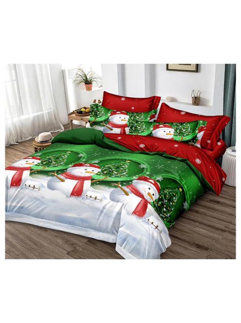 Lenjerie de pat cu două fețe, de Crăciun (o persoană și jumătate) MarketVarna, 4 piese - Model V10911