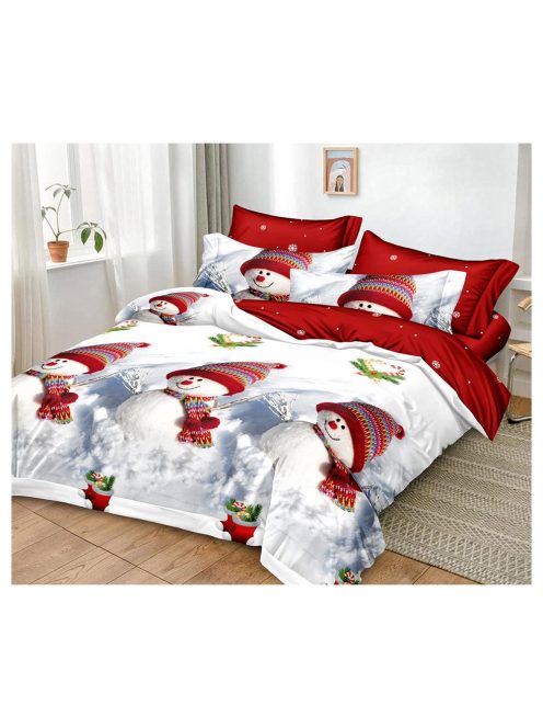 Lenjerie de pat cu două fețe, de Crăciun (o persoană și jumătate) MarketVarna, 4 piese - Model V10912