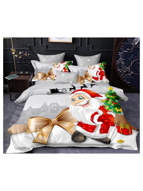Lenjerie de pat cu două fețe, de Crăciun (o persoană și jumătate) MarketVarna, 4 piese - Model V10913