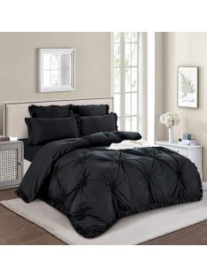   Lenjerie de pat, o singură culoare cu elastic MarketVarna, 6 piese - Model V10344