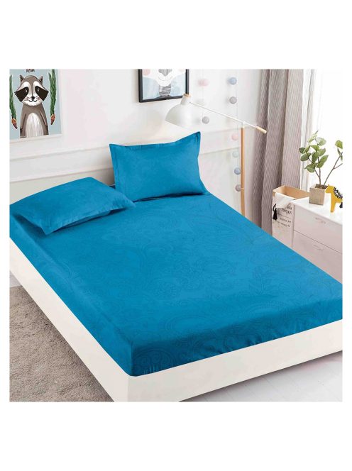 Cearceaf de pat cu elastic și două fețe de pernă, o singură culoare (pentru saltea 160x200 и 180x200) MarketVarna, 3 piese - Model V10494